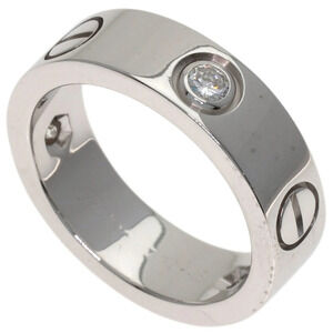 CARTIER Authentic 18k Silver Diamond Love Ring #49